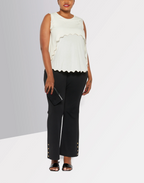 Stella Mc Cartney - Top Lace Sleeve Less - Natural - Femme