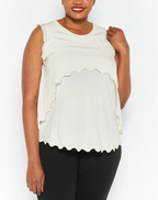 Stella Mc Cartney - Top Lace Sleeve Less - Natural - Femme