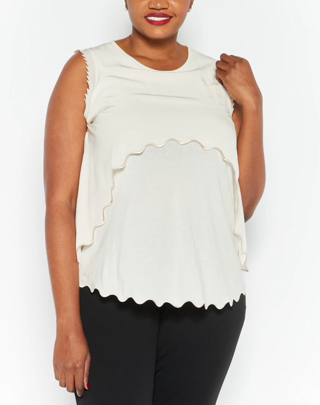 Stella Mc Cartney - Top Lace Sleeve Less - Natural - Femme