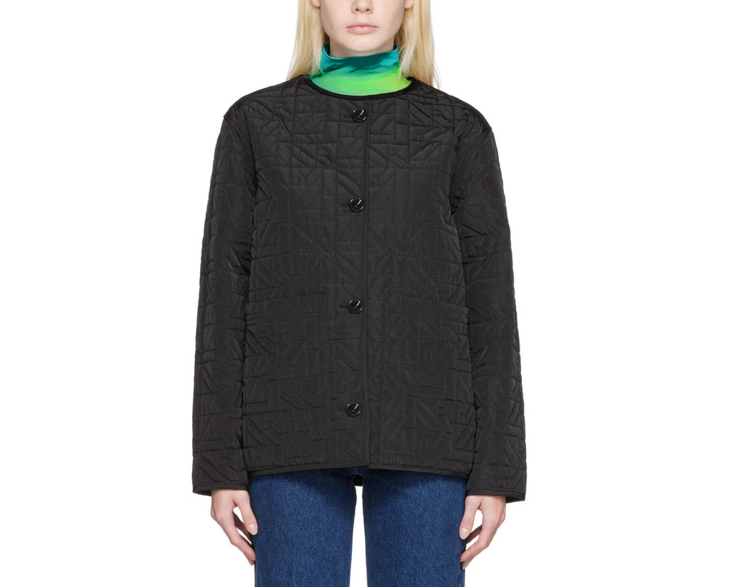 Straight Quilted Jacket - Black - Women