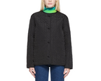 Straight Quilted Jacket - Black - Women
