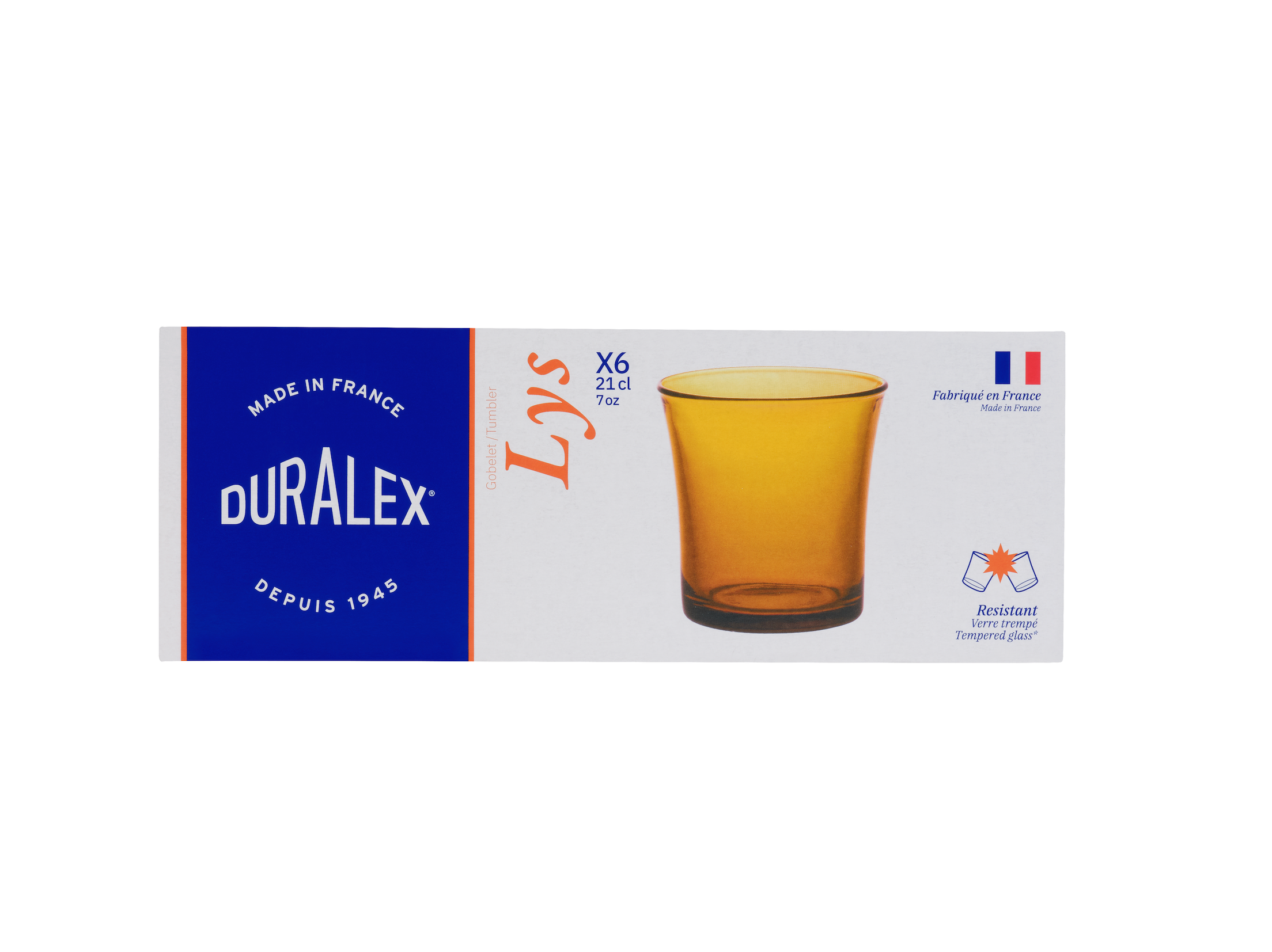 Duralex - Pack Of 6 Lys Tumblers - Vermeil - 21Cl
