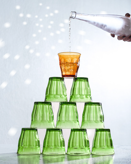 Pack of 6 Picardie Glasses - Green - 25cl