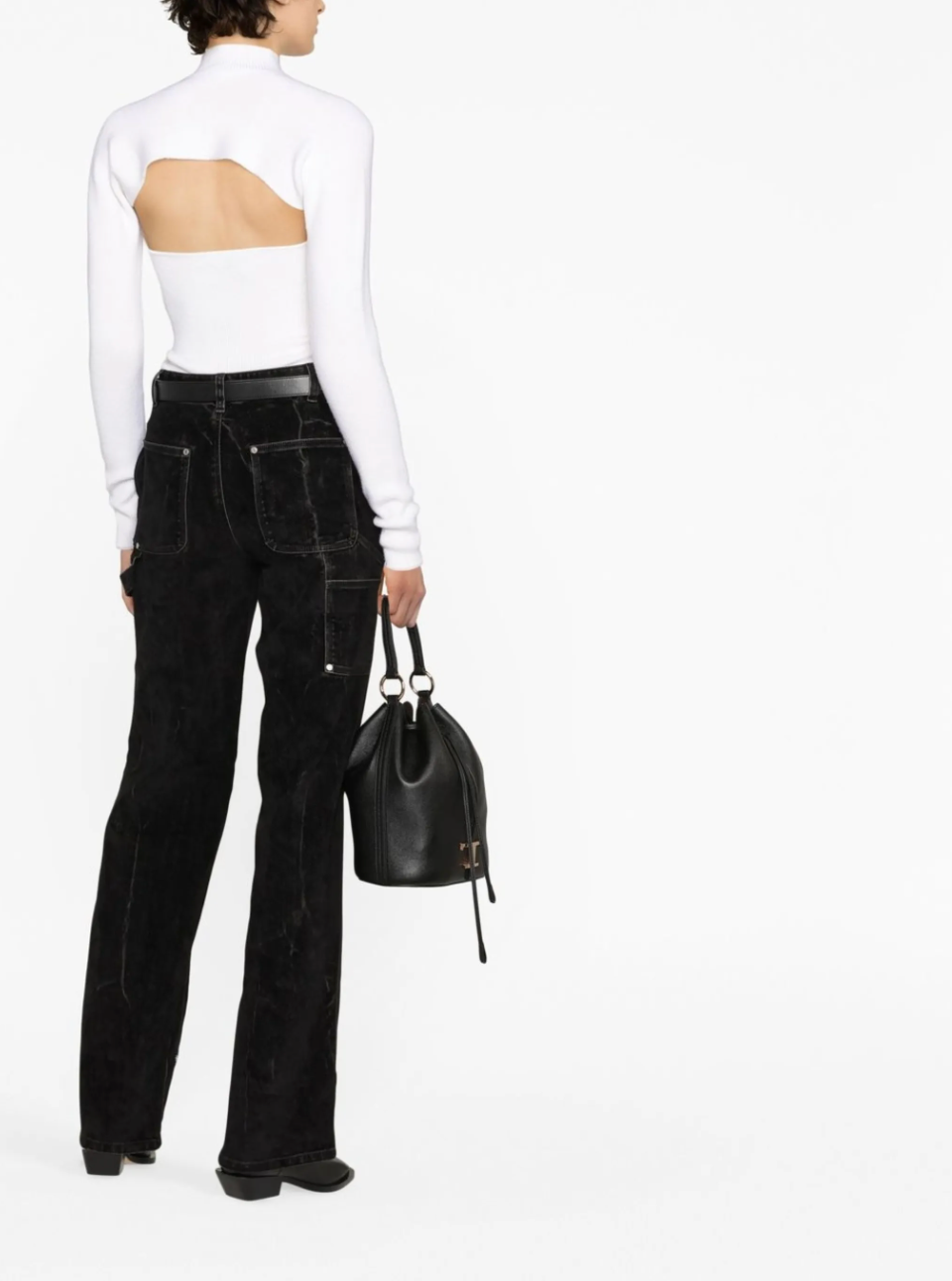 Pantalon Velvet Workwear Denim - Washed Black - Femme