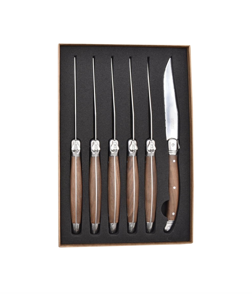 Caja De 6 Cuchillos - Madera De Nogal - Lg Héritage