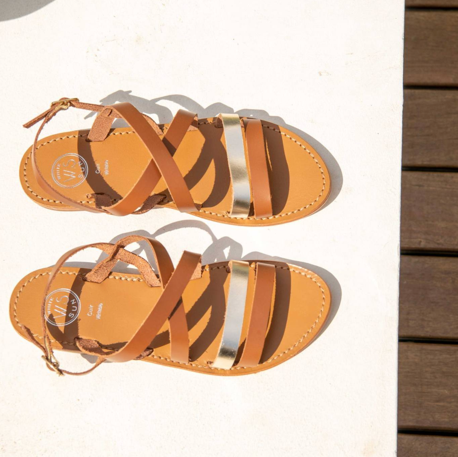 White Sun - Sandalias Paraena - Buff Marron / Buff Gold - Gold+Marron