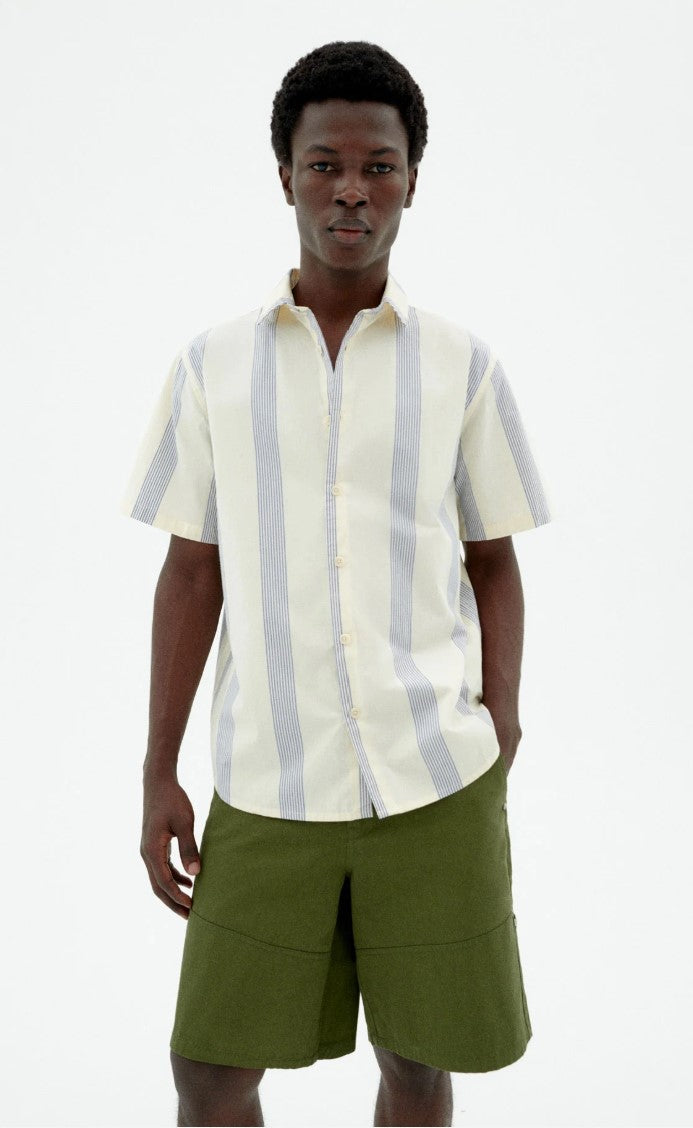 Tom Striped Poplin Shirt - White