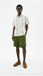 Tom Striped Poplin Shirt - White