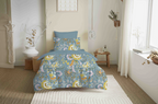 Pack Housse De Couette - 100% Coton - Bergame Turquoise
