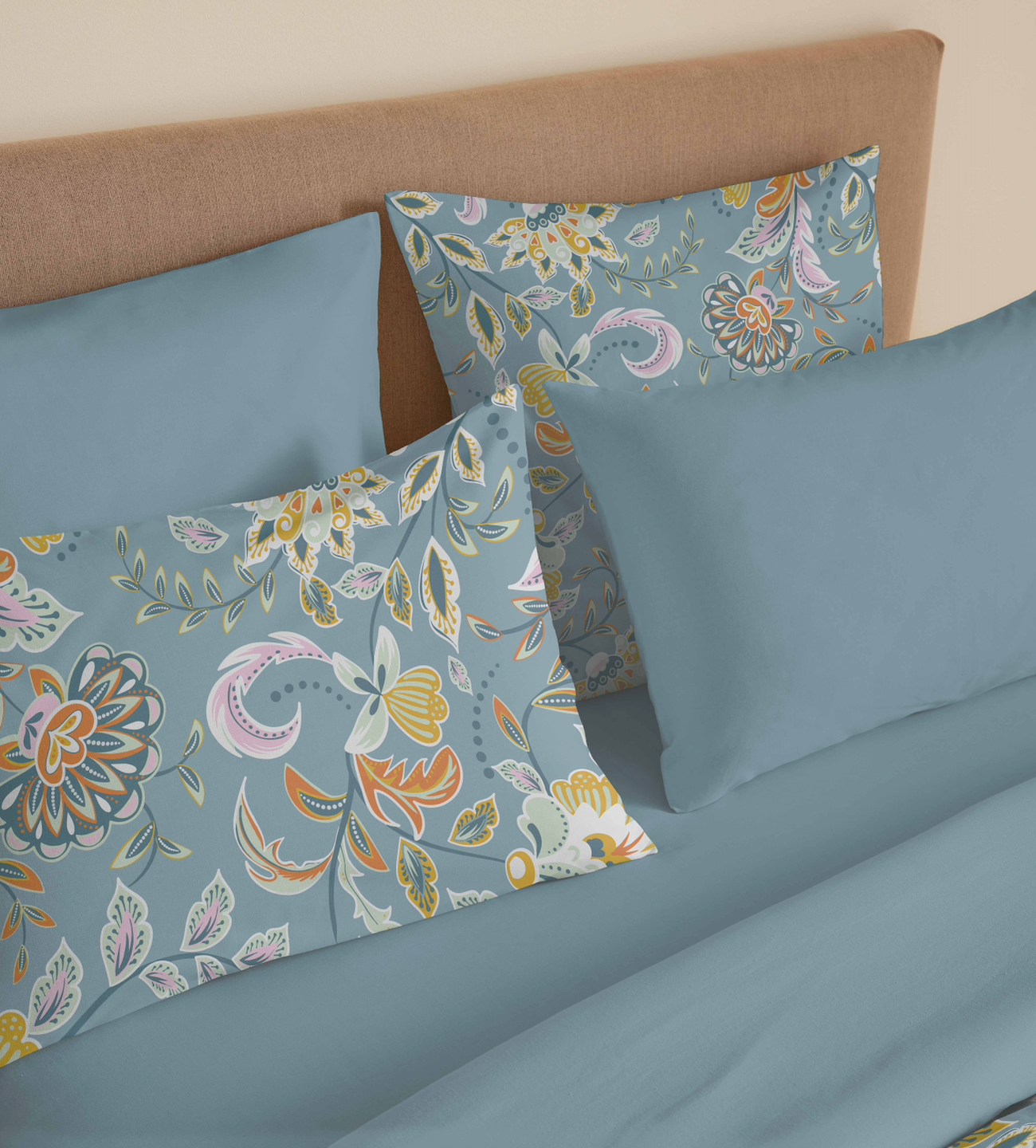 Pack Housse De Couette - 100% Coton - Bergame Turquoise