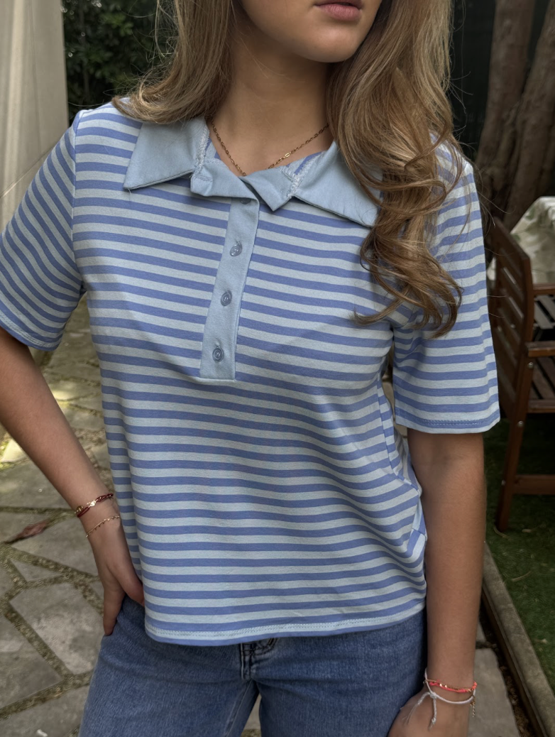 Short-Sleeved Polo Shirt Tom - Blue/Blue
