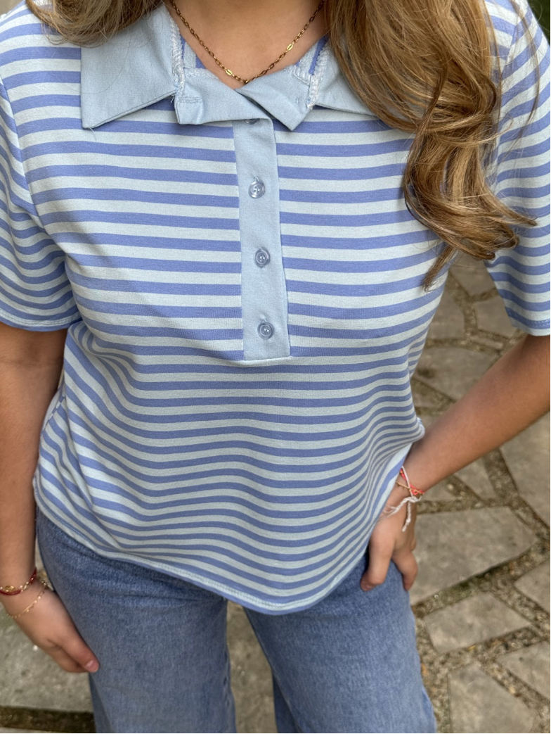 Short-Sleeved Polo Shirt Tom - Blue/Blue