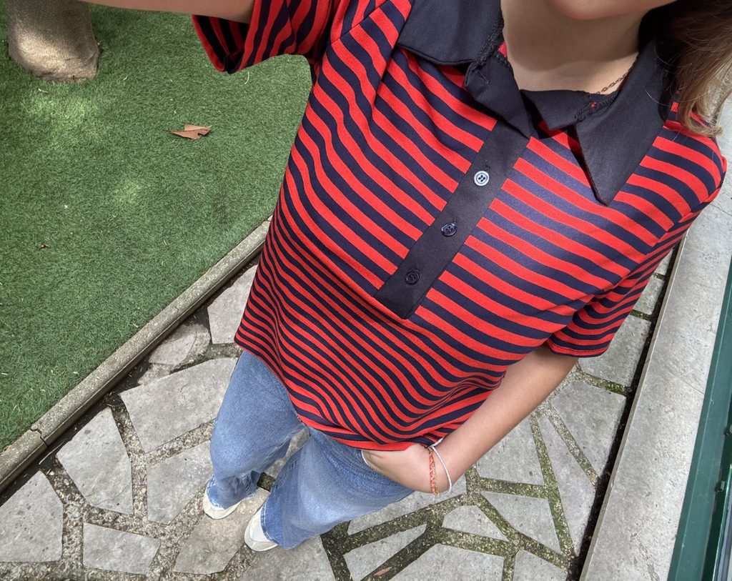 Tom Short-Sleeved Polo Shirt - Navy/Red