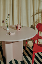 Table À Manger Matilda Ronde 120 Cm Laminé "Pink"