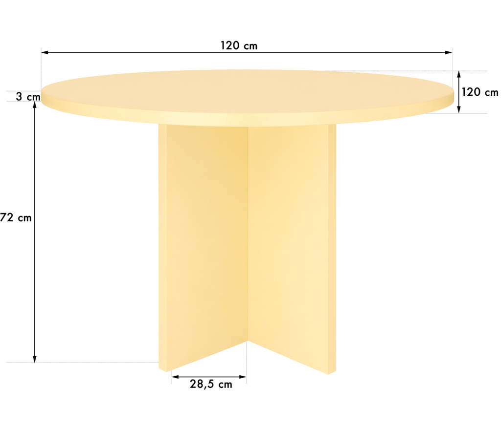 Mesa De Comedor Matilda Redonda 120 cm Laminada "Butter"