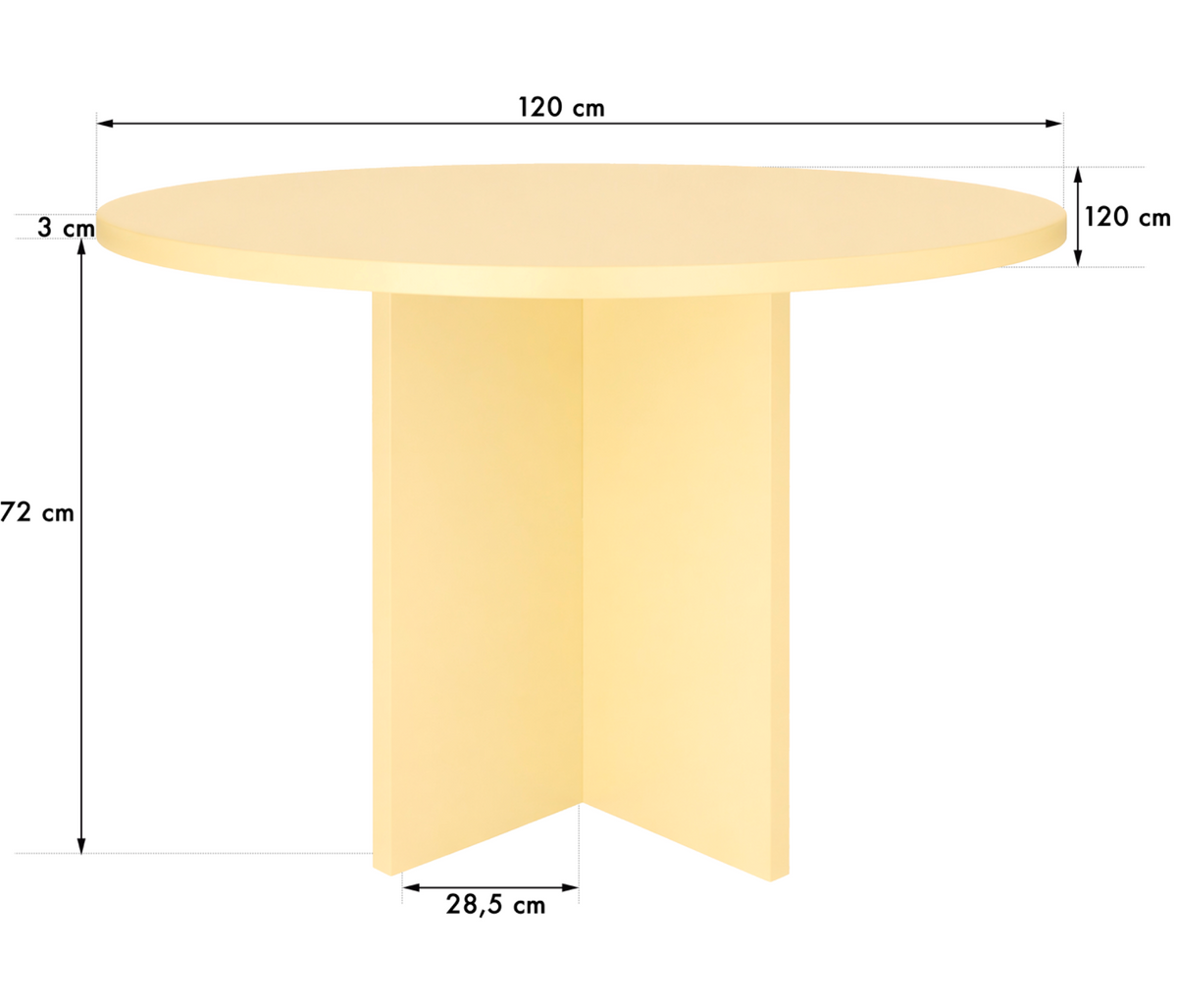 Mesa De Comedor Matilda Redonda 120 cm Laminada "Butter"
