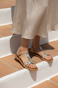 Sandalias Kyseli - Arena y Plata