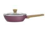Sauteuse 28cm Avec Couvercle + Panier - Aluminium Forgé - Revêtement Céramique - Prune