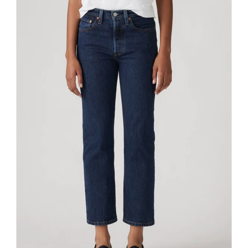 Jean Droit Taille Haute Levi's 501 Crop Bleu