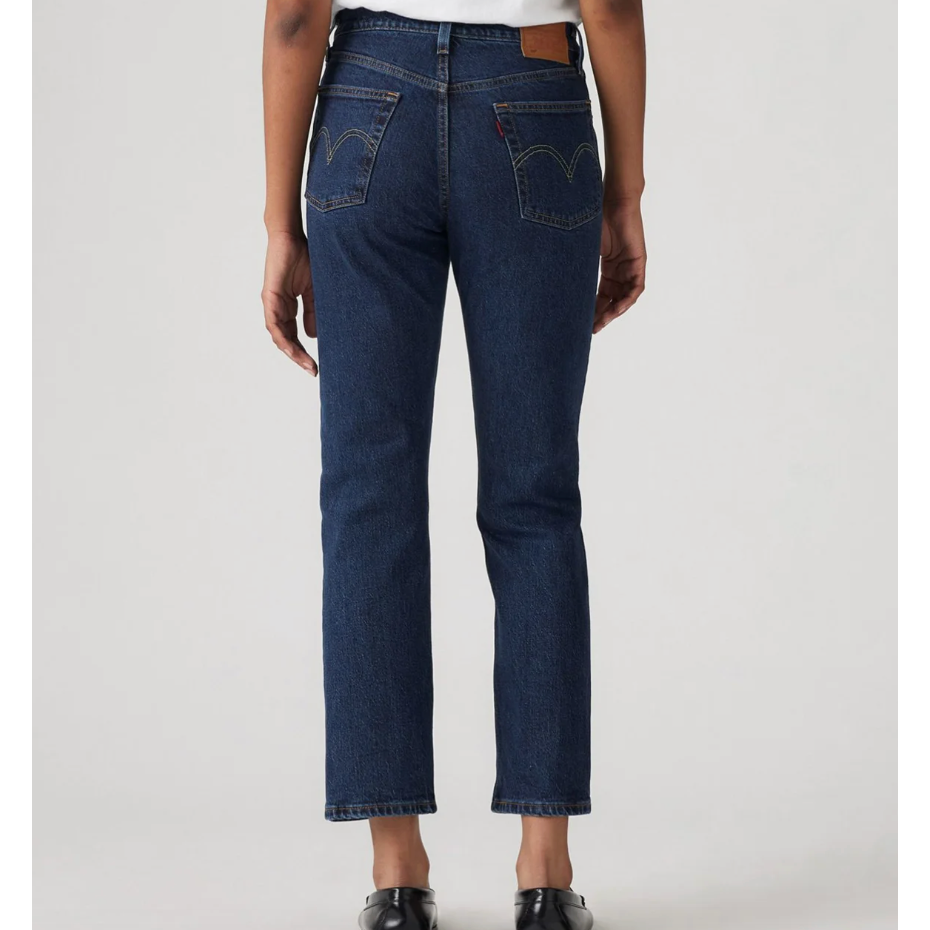 Jean Droit Taille Haute Levi's 501 Crop Bleu