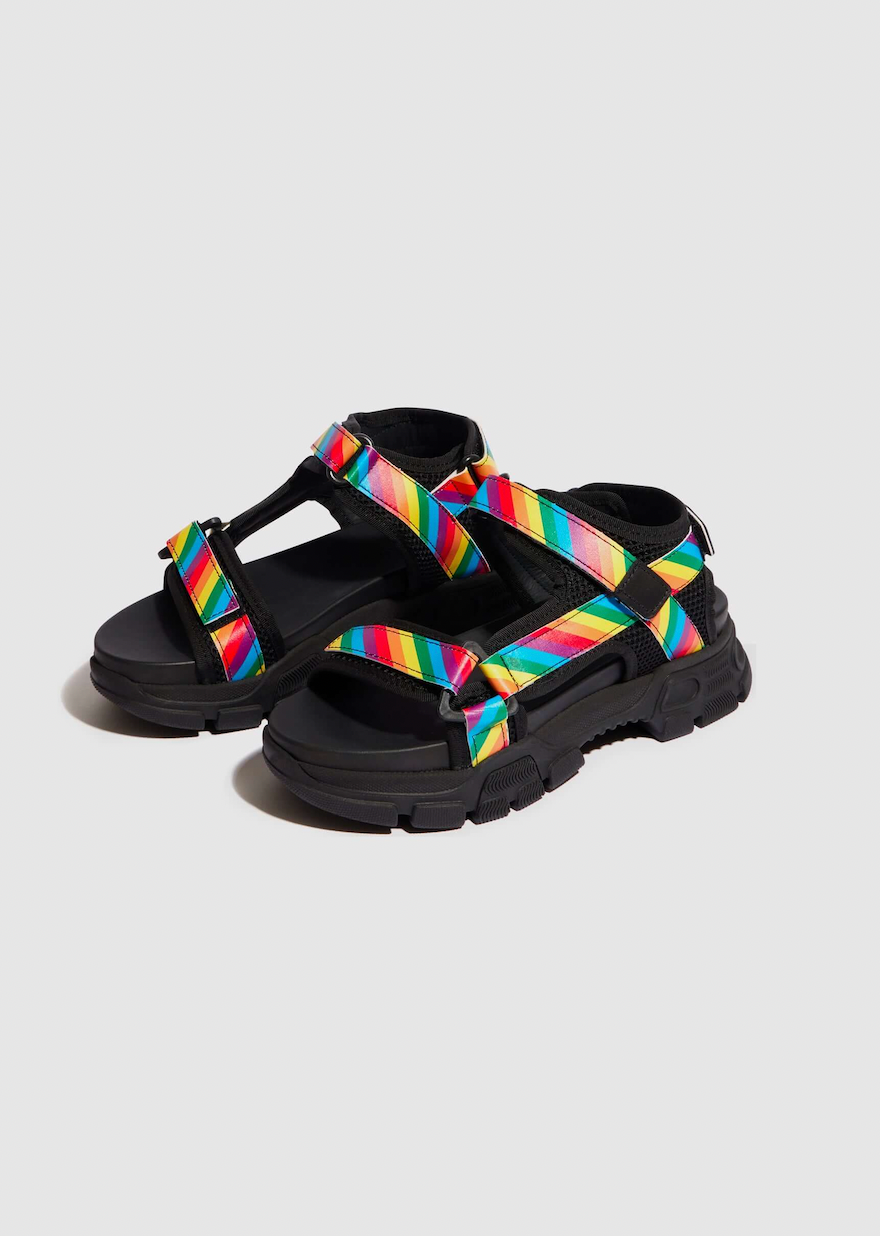 Travis Sandals In Rainbow Leather