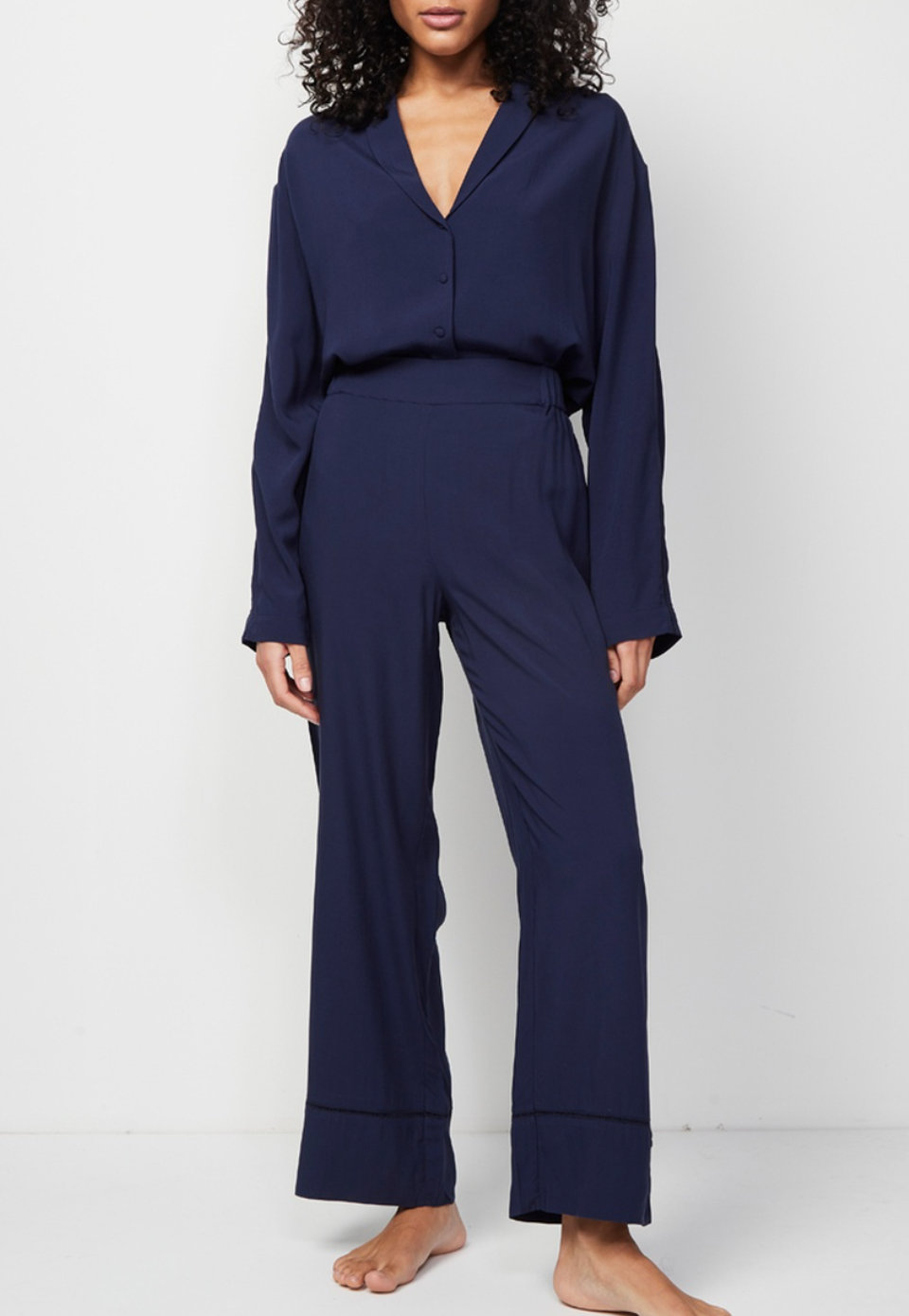 Songe High-Waisted Pyjama Bottoms - Blue