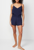 Songe High-Waisted Pyjama Shorts - Blue