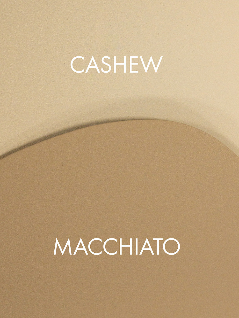 Farbverlauf en beige zwischen den Farben Cashew und Macchiato.