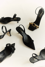 Catena Black Mid-Heel Slingback Pump