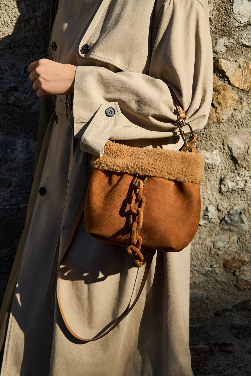 Catena Light Brown Small Shoulder Pouch Bag