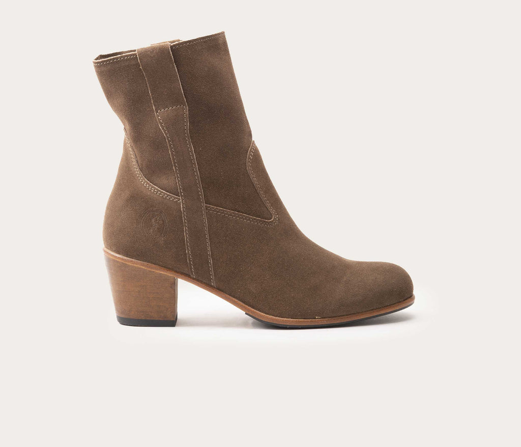 Botki Céleste - Welur Taupe - Damskie