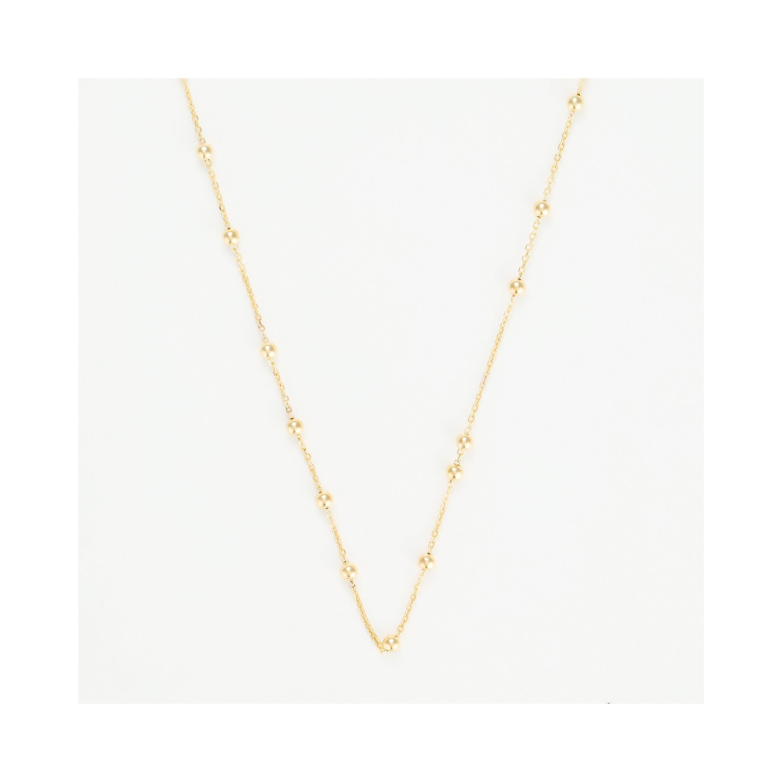 Ball Chain In 375/1000 Yellow Gold 50 Cm