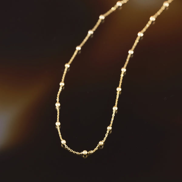 Ball Chain In 375/1000 Yellow Gold 50 Cm