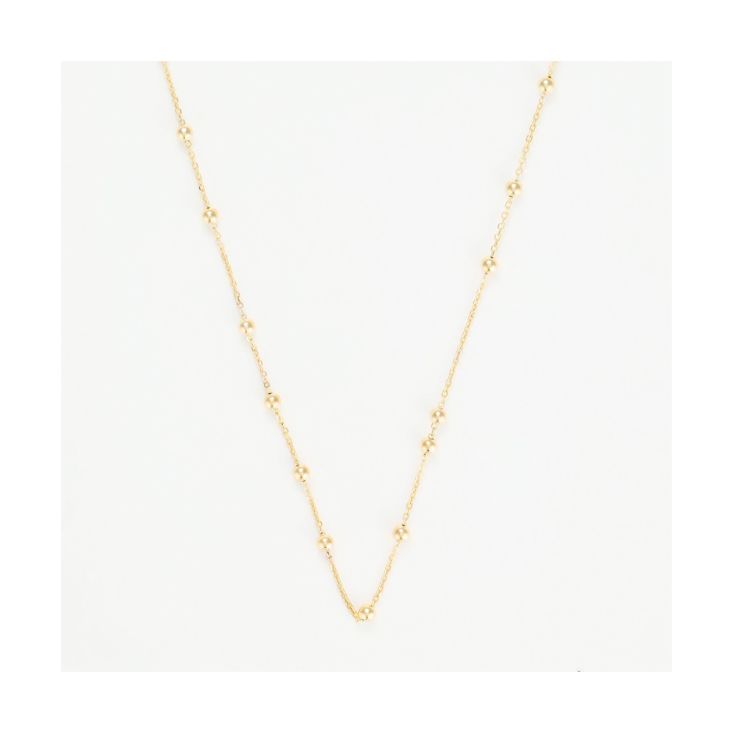 Chaine Boules En Or Jaune 375/1000 50 Cm