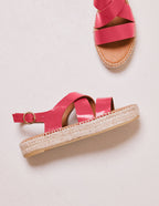Alpargatas Chantal - Piel Plisada Fucsia - Mujer