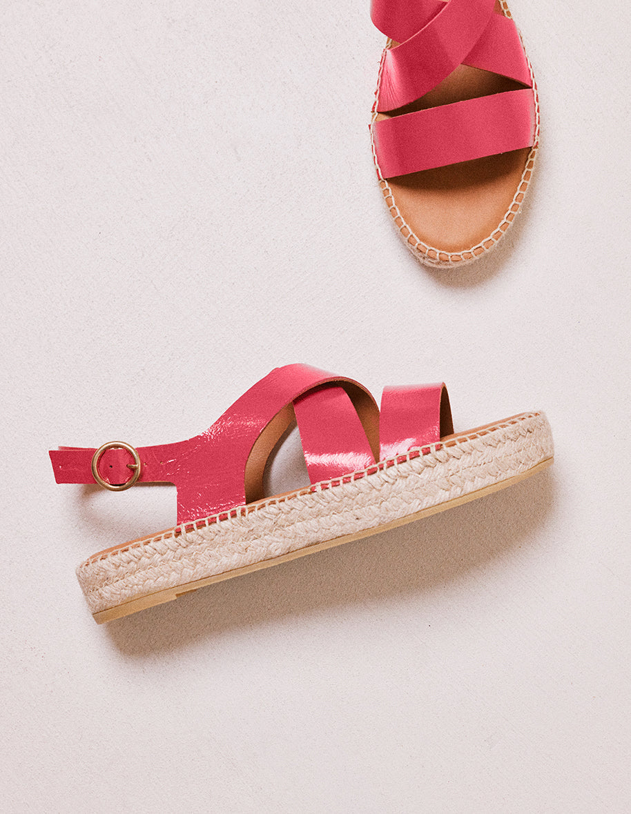 Alpargatas Chantal - Piel Plisada Fucsia - Mujer