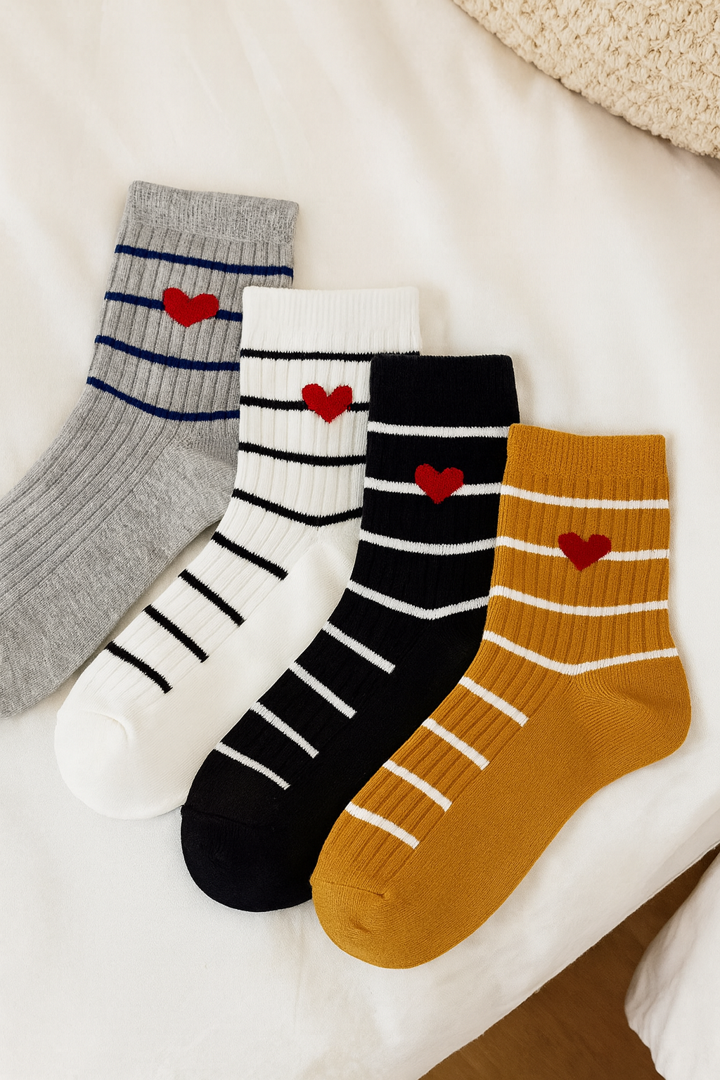 Lot De 4 Chaussettes Amourettes Coeur