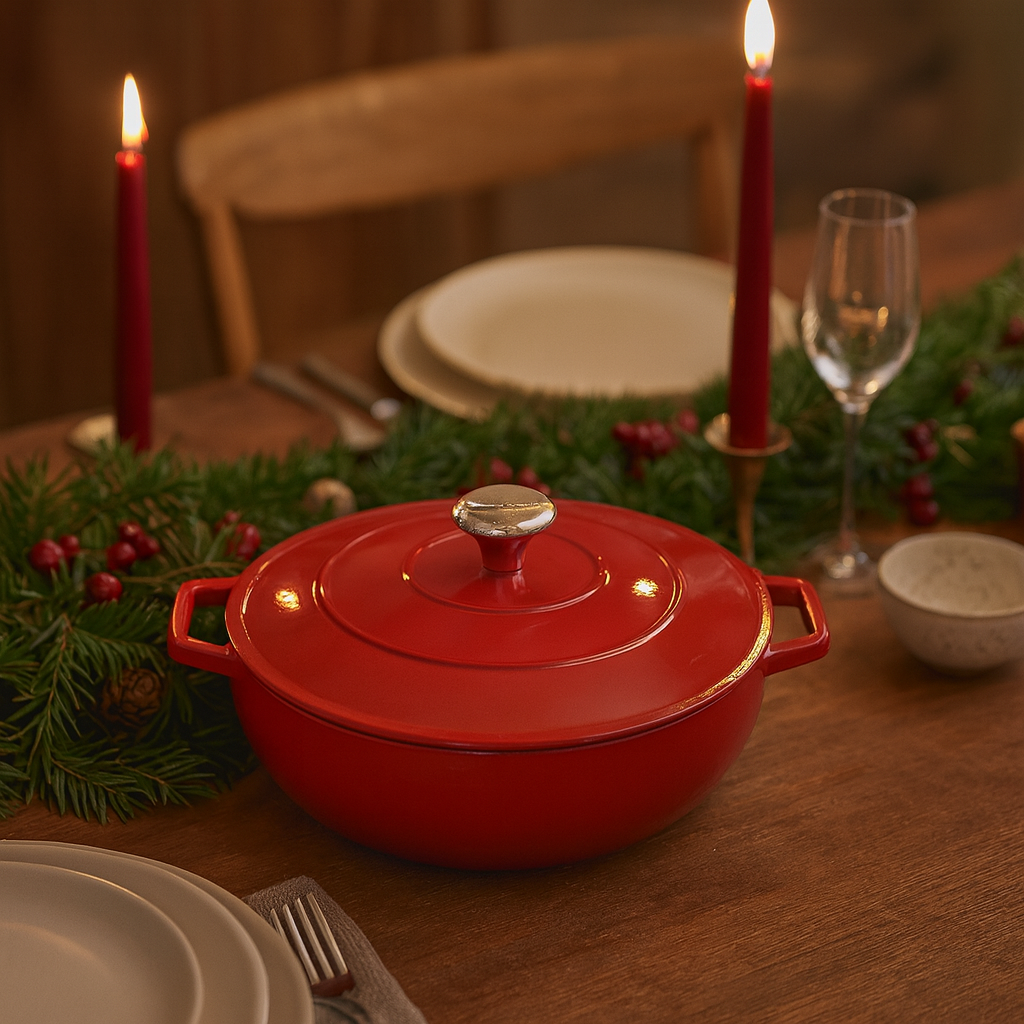 Cocotte De Hierro Fundido Redonda - Roja