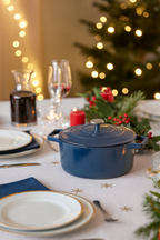 Cocotte Redonda De Hierro Fundido - Azul