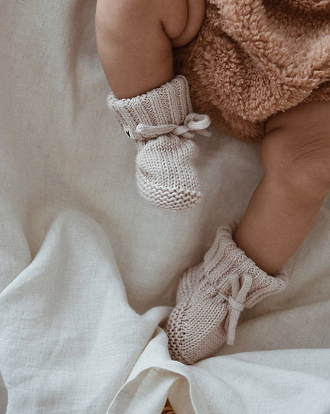 Chaussons Bébé En Maille - Beige
