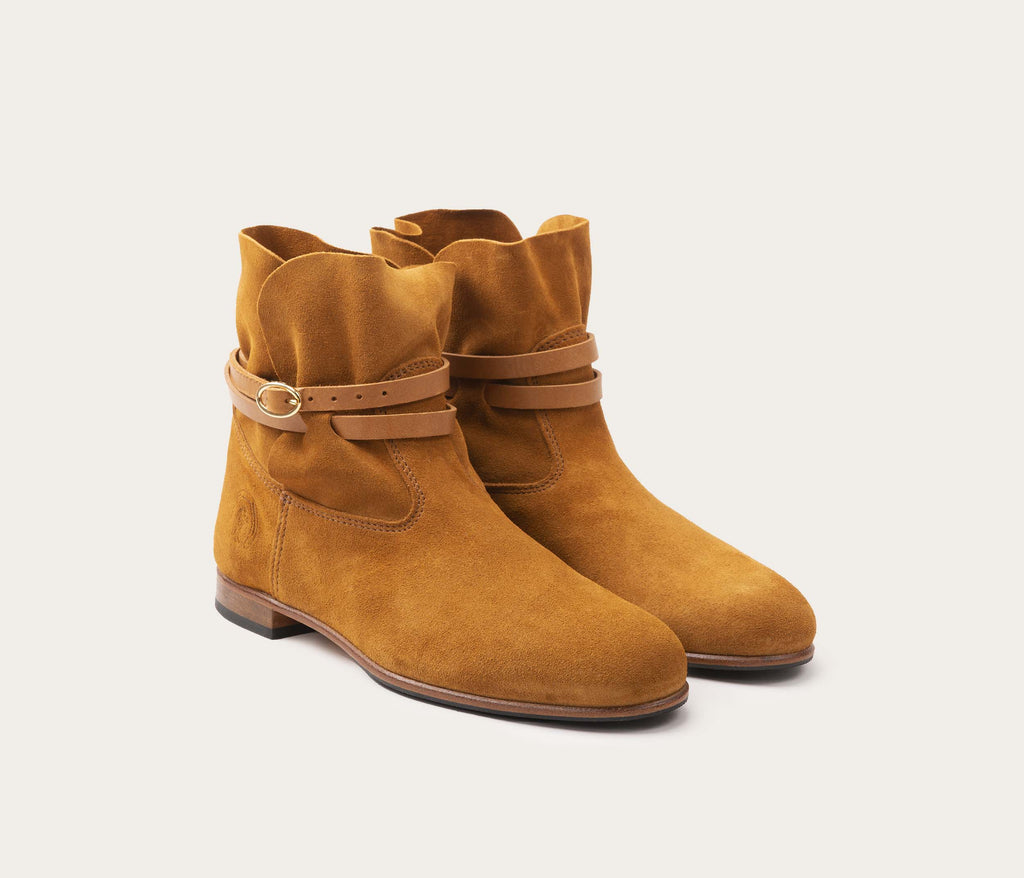 Botines Chelby - Terciopelo Ardilla - Mujer