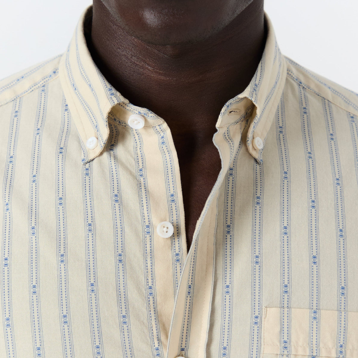 Camicia Calvi - Écru E Celeste