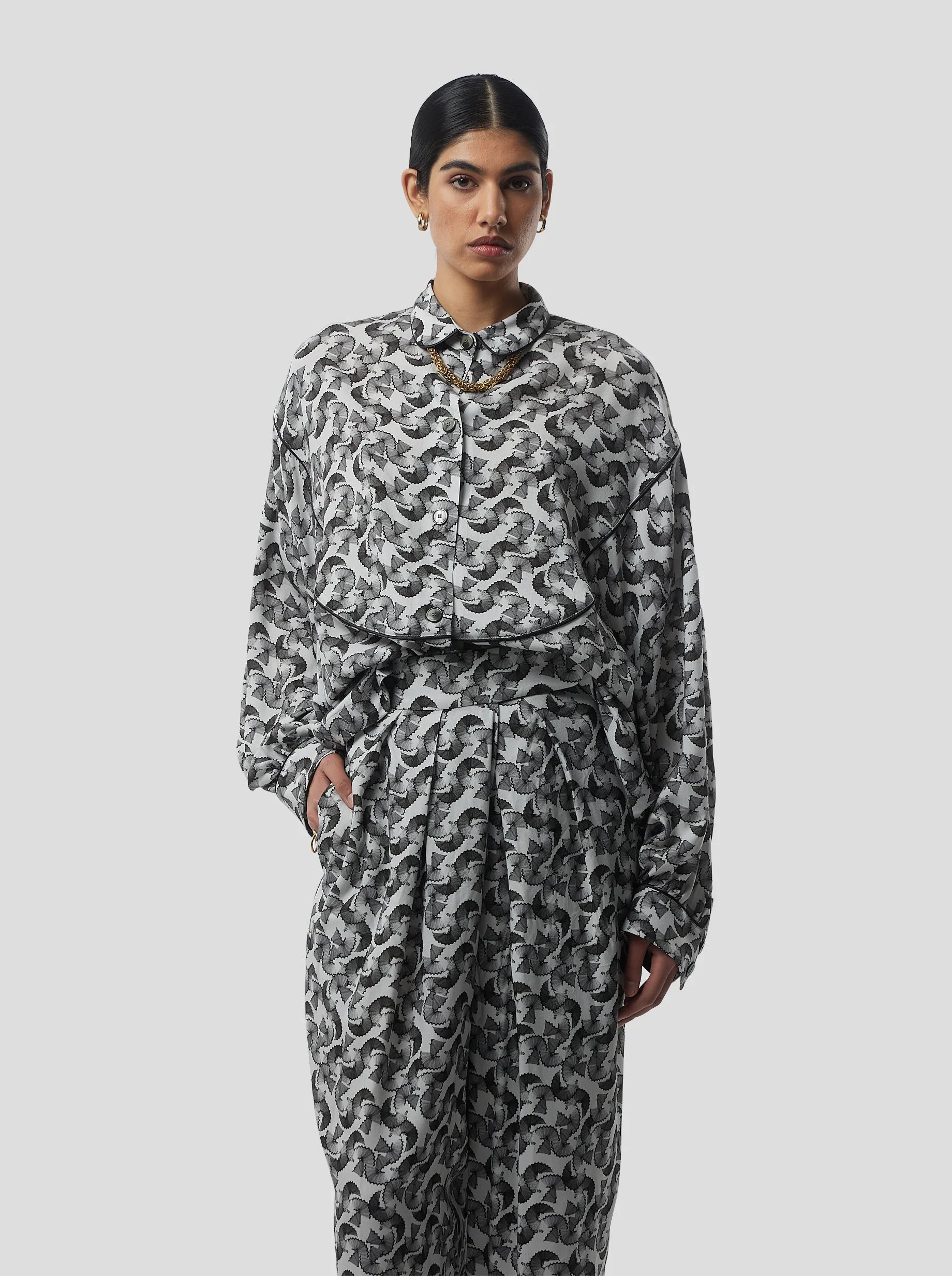 Pantalon Sakis In Lead Shavings Print