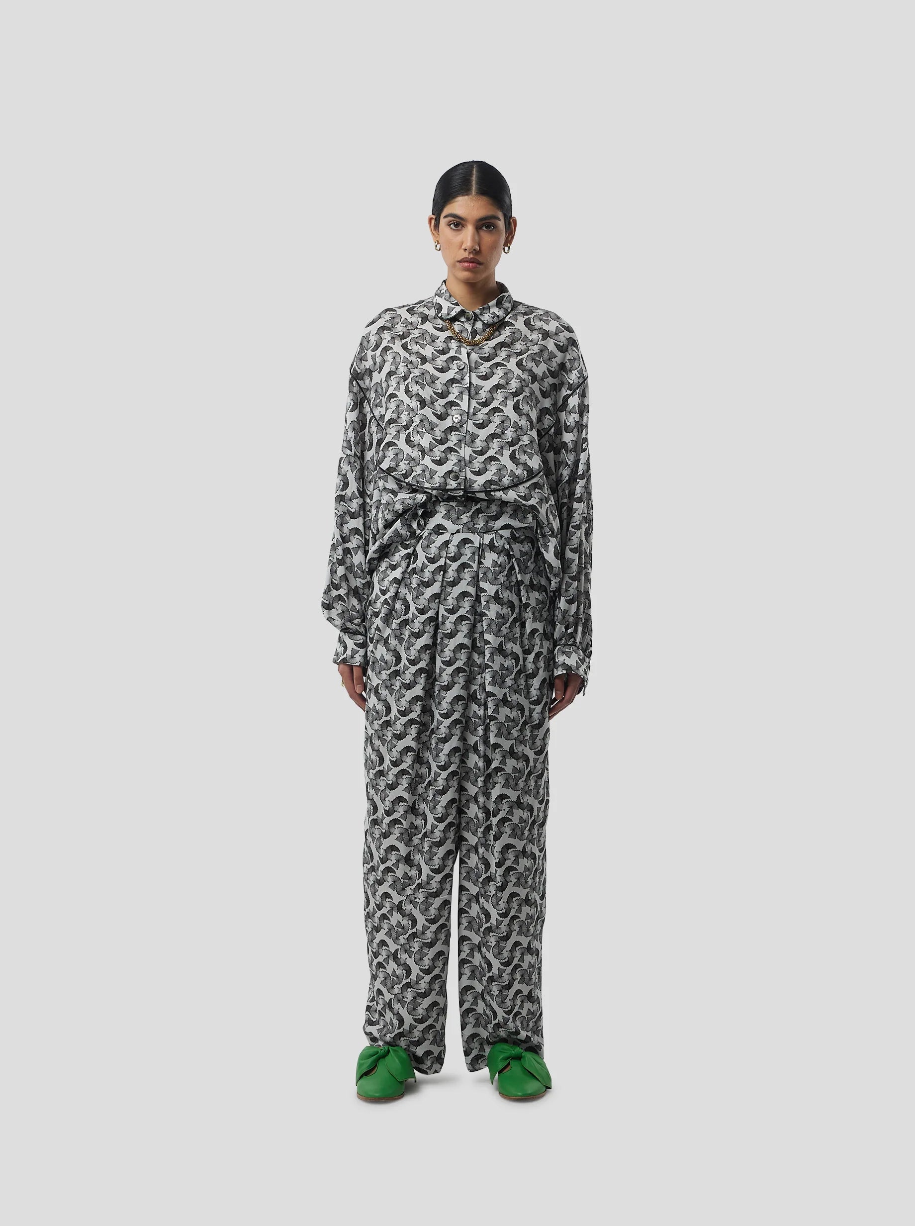 Tasman Shirt in Lead Shavings Print