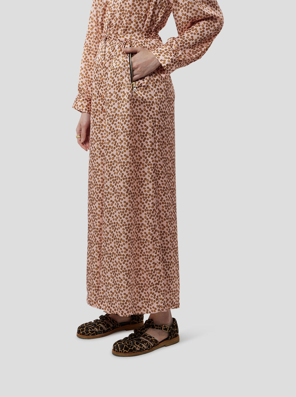 Doll Trousers in Powder Messy Dots Print
