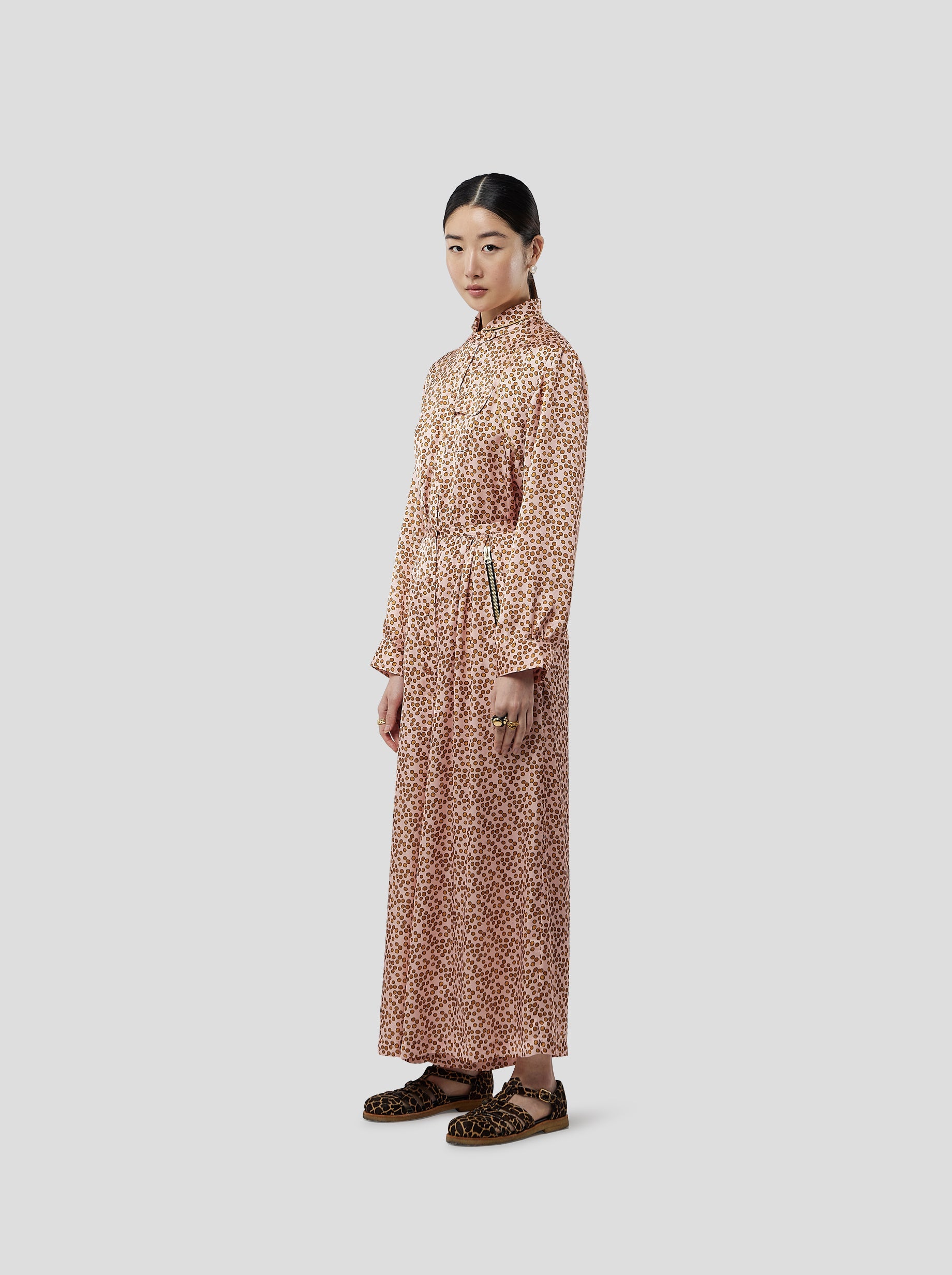 Doll Trousers in Powder Messy Dots Print