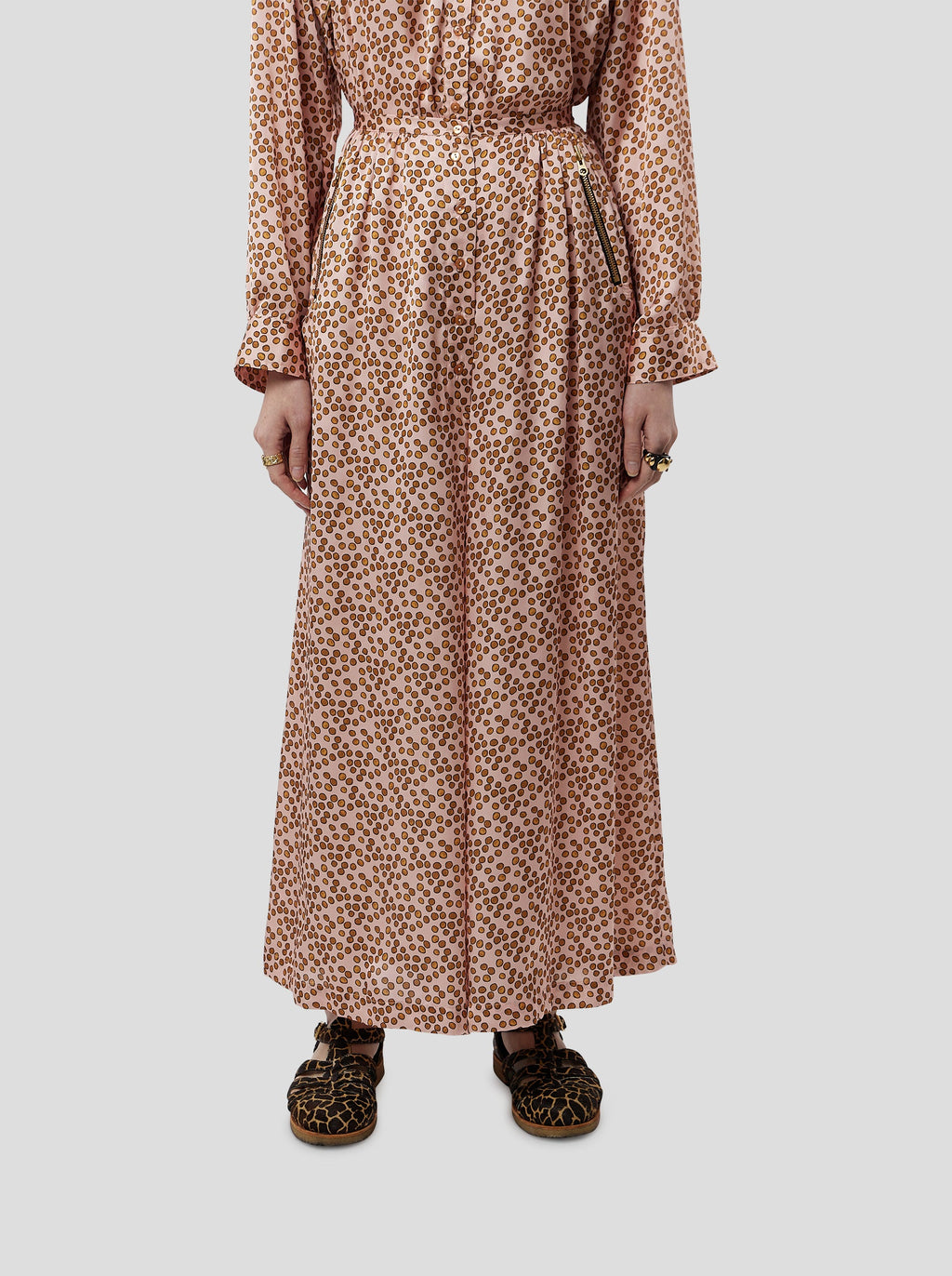 Doll Trousers in Powder Messy Dots Print
