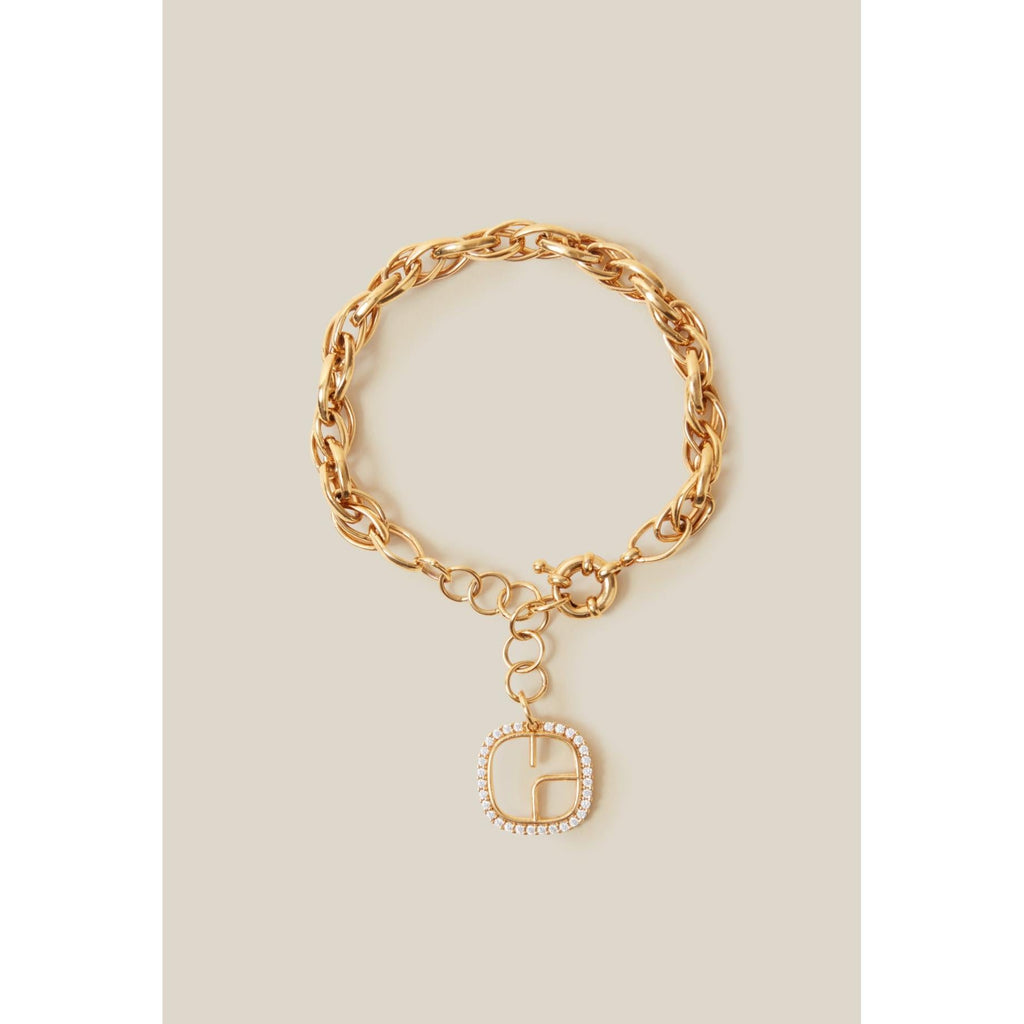 Cp Logo Gold Chain Bracelet