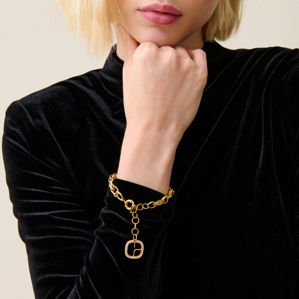 Cp Logo Gold Chain Bracelet