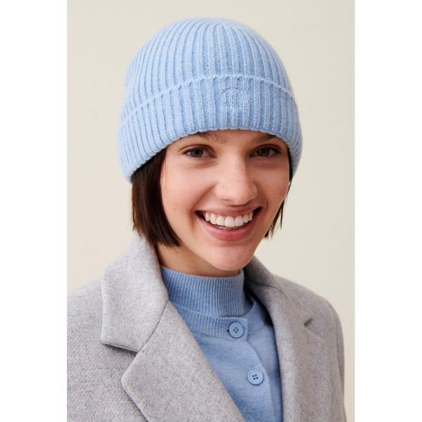 Cp Embroidery Cashmere Ribbed Beanie